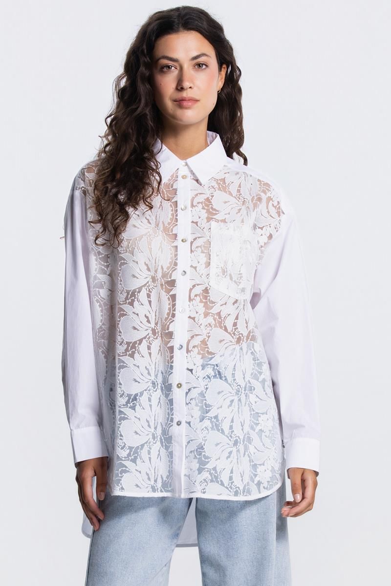 Jansen Amsterdam lange blouse kant