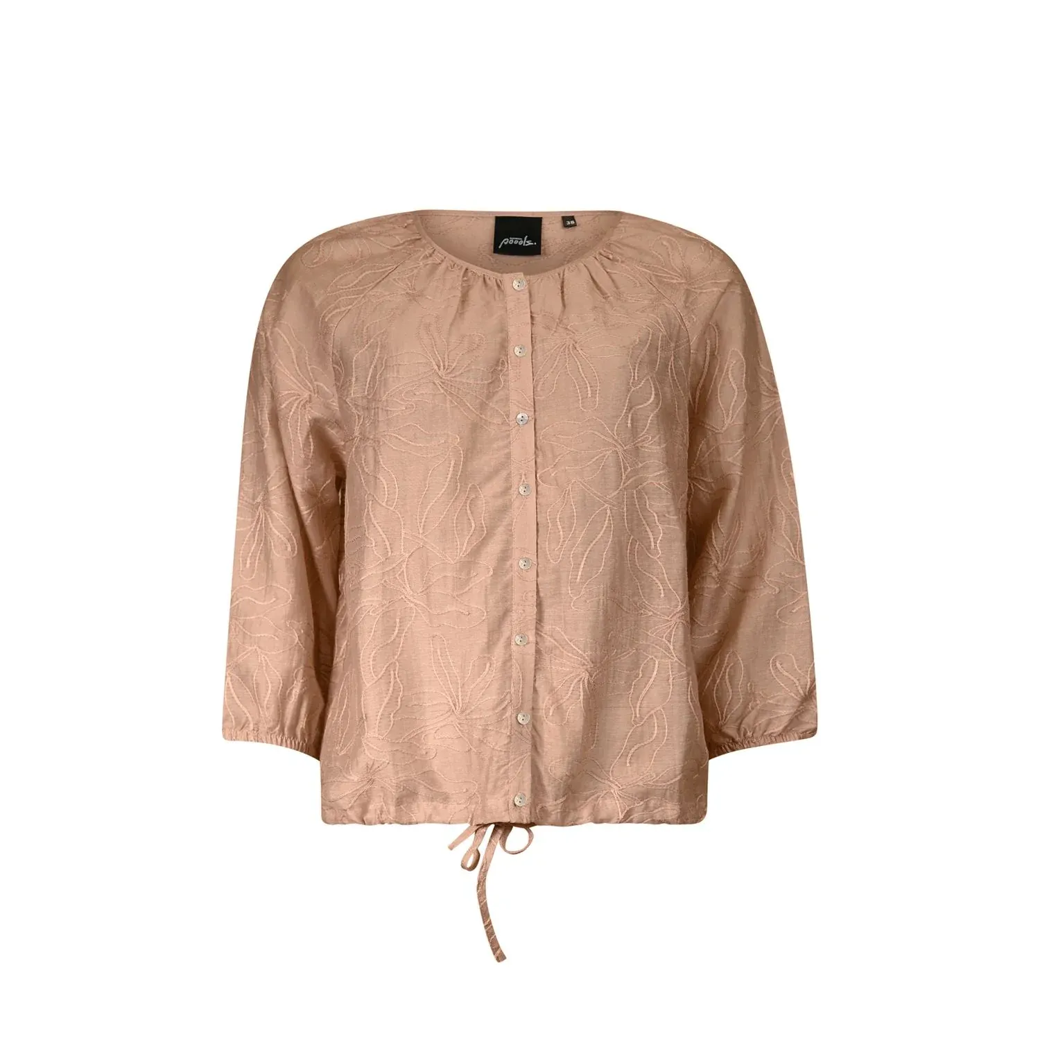 Poools blouse geborduurde bloem