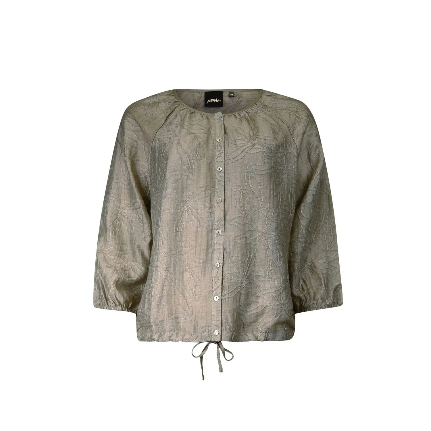 Poools blouse geborduurde bloem