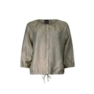 Poools blouse geborduurde bloem