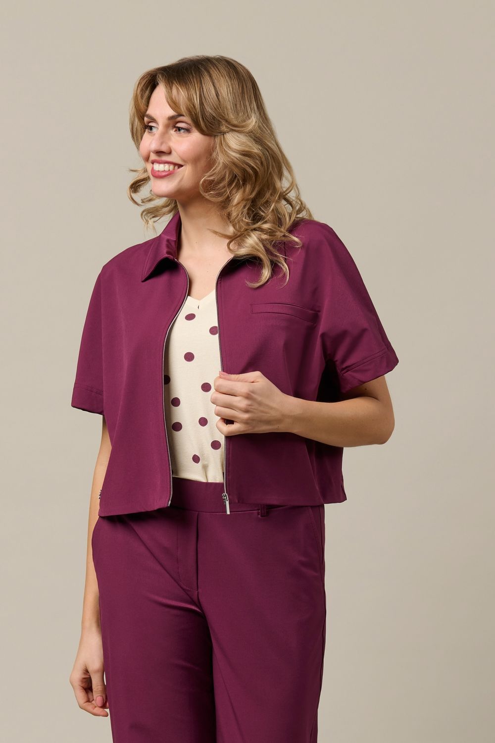 &amp;Co Woman jacket travel korte mouw