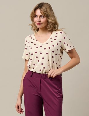 &amp;Co Woman shirt dot print