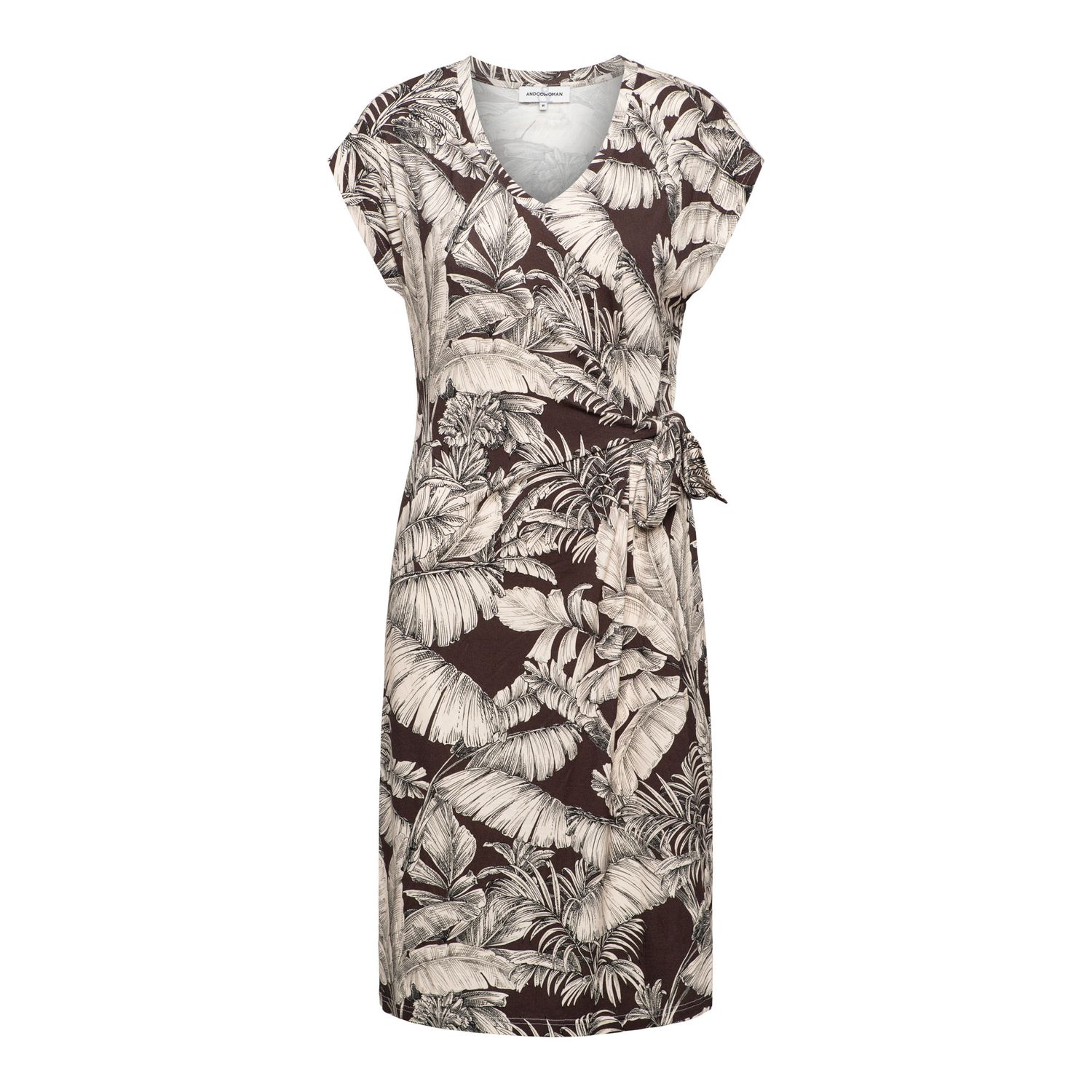 &amp;Co Woman jurk print bladeren