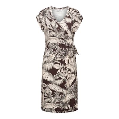 &amp;Co Woman jurk print bladeren
