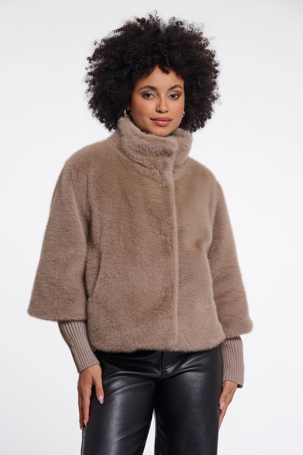 RINO&amp;PELLE cape jacket faux-fur