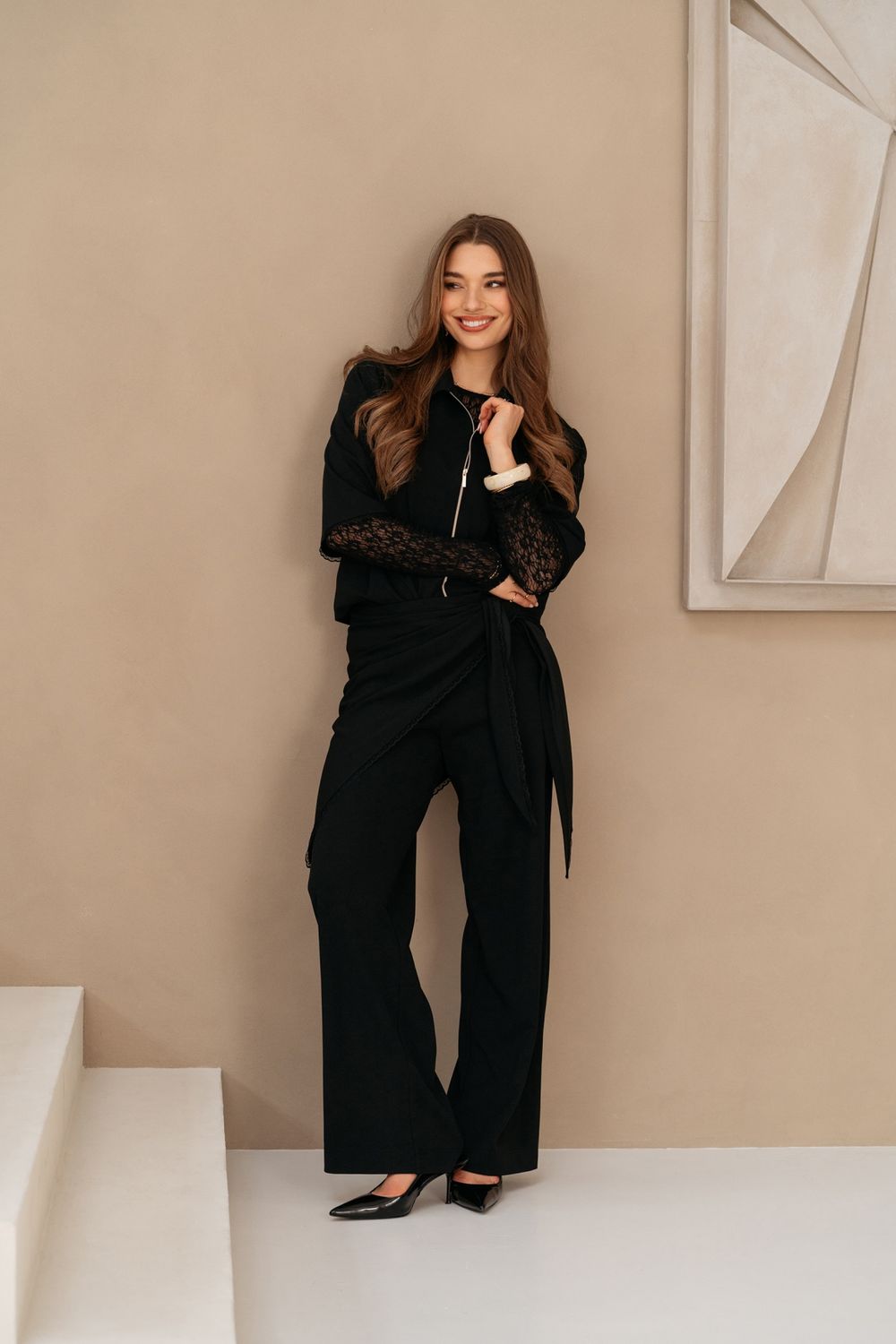 &amp;CO WOMAN pantalon met sjaal