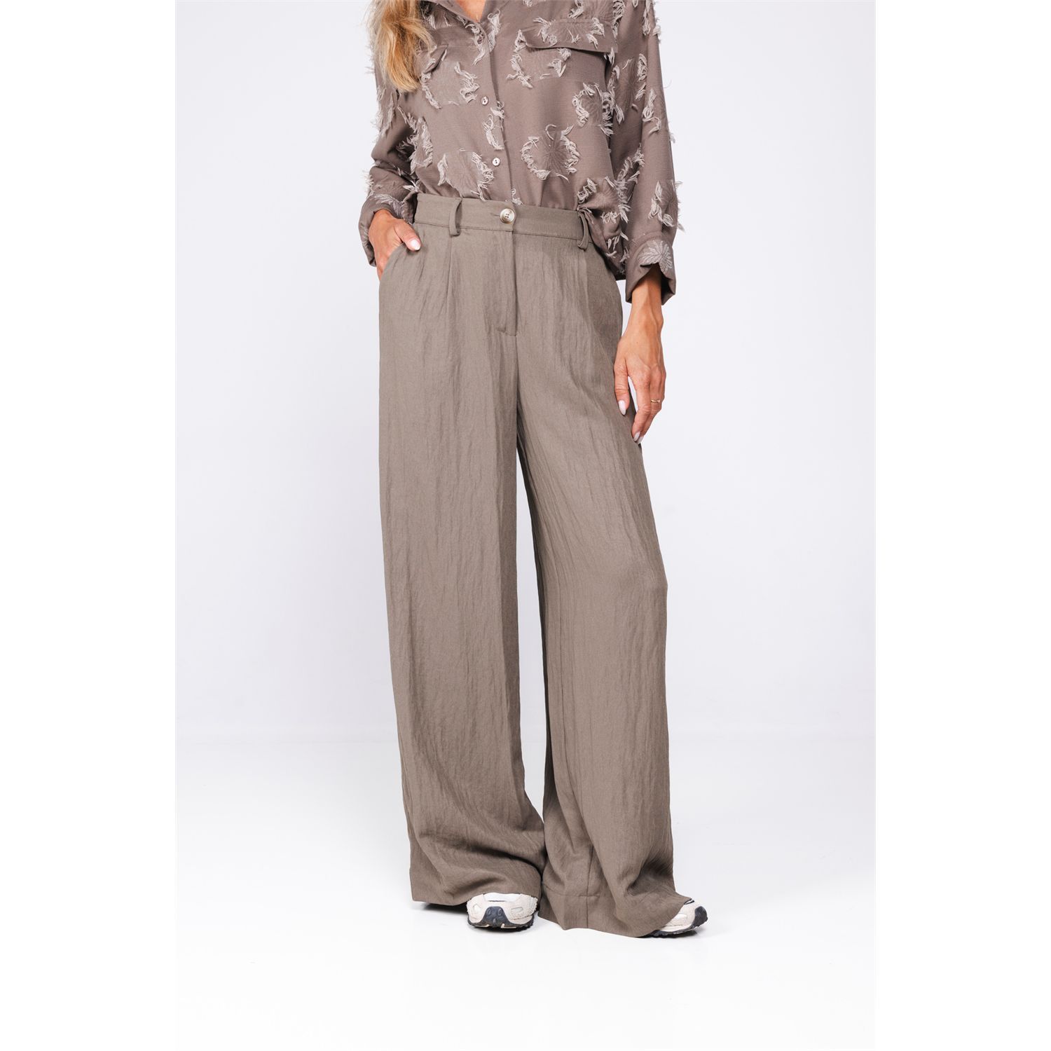 Poools pantalon bandplooi