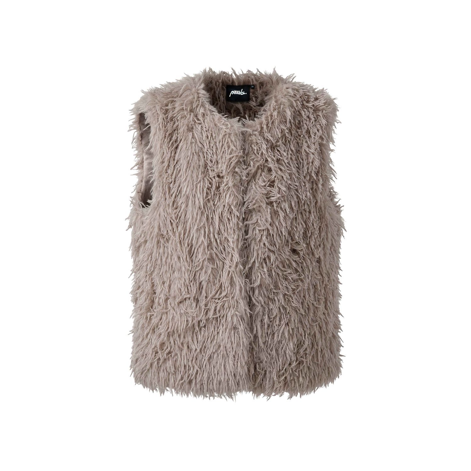Poools gilet faux-fur met veertjes