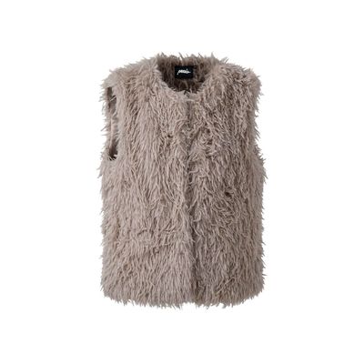 Poools gilet faux-fur met veertjes