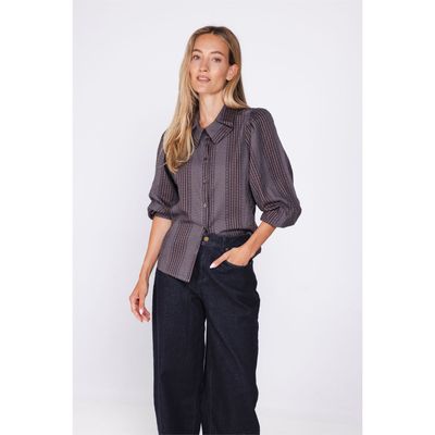 Poools blouse geplooide kraag