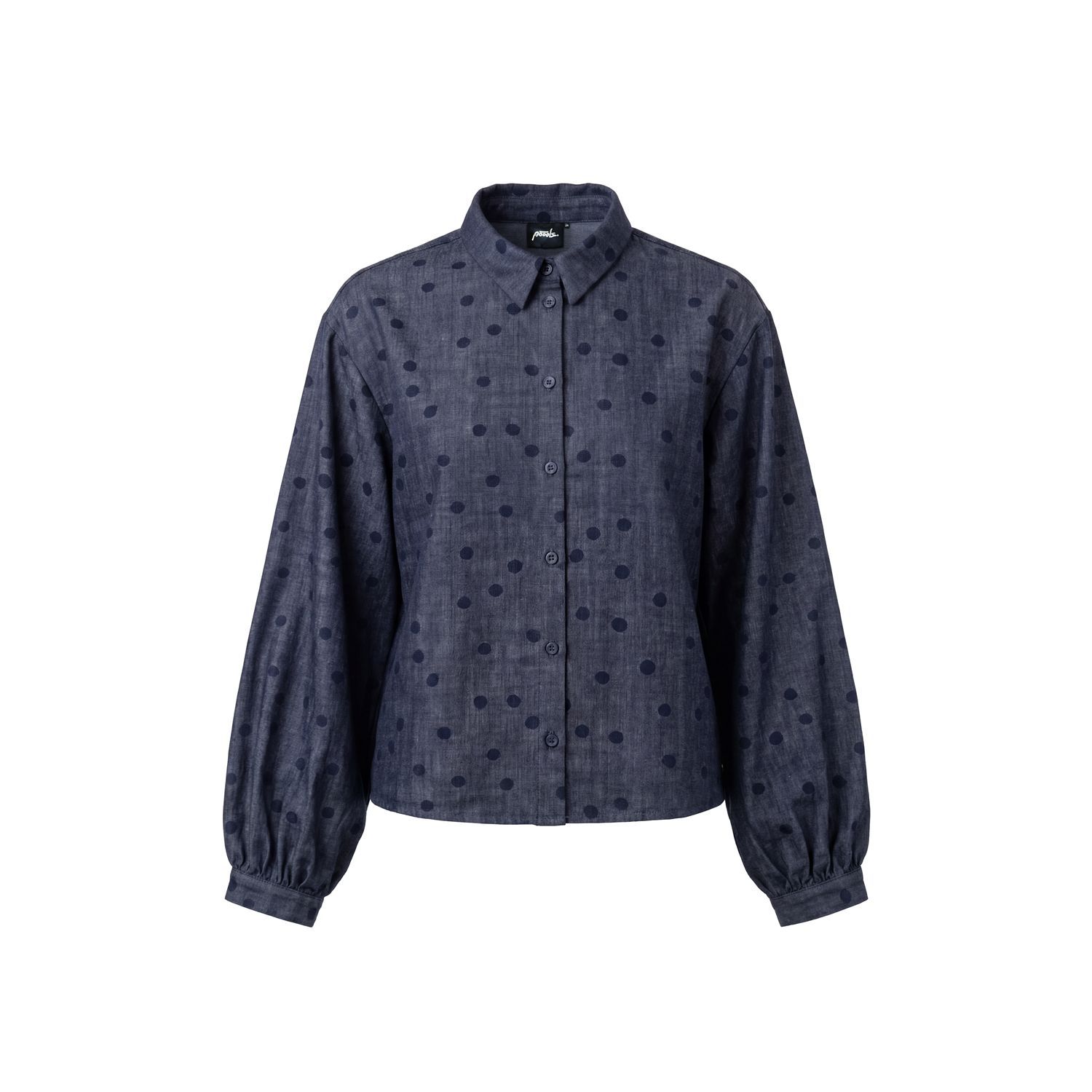 Poools blouse denim dot