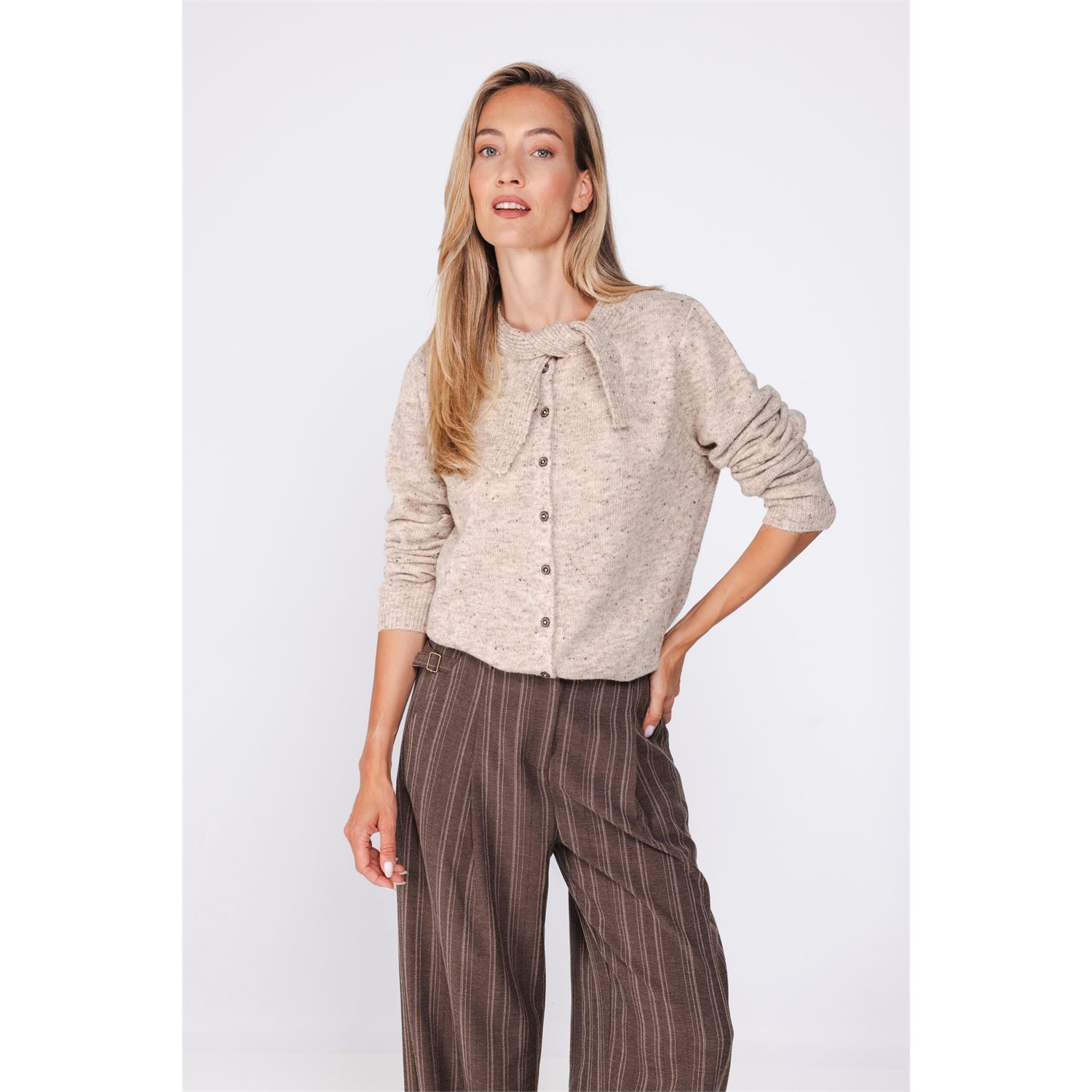 POOOLS vest tweed sjaal