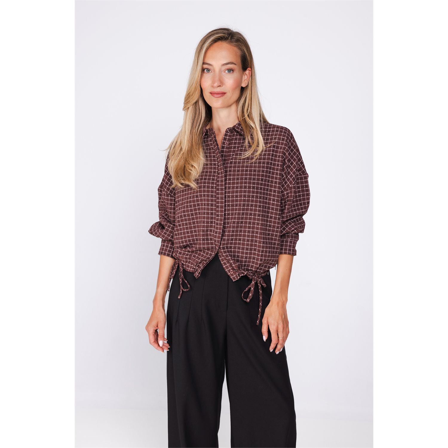 POOOLS blouse boxy ruit