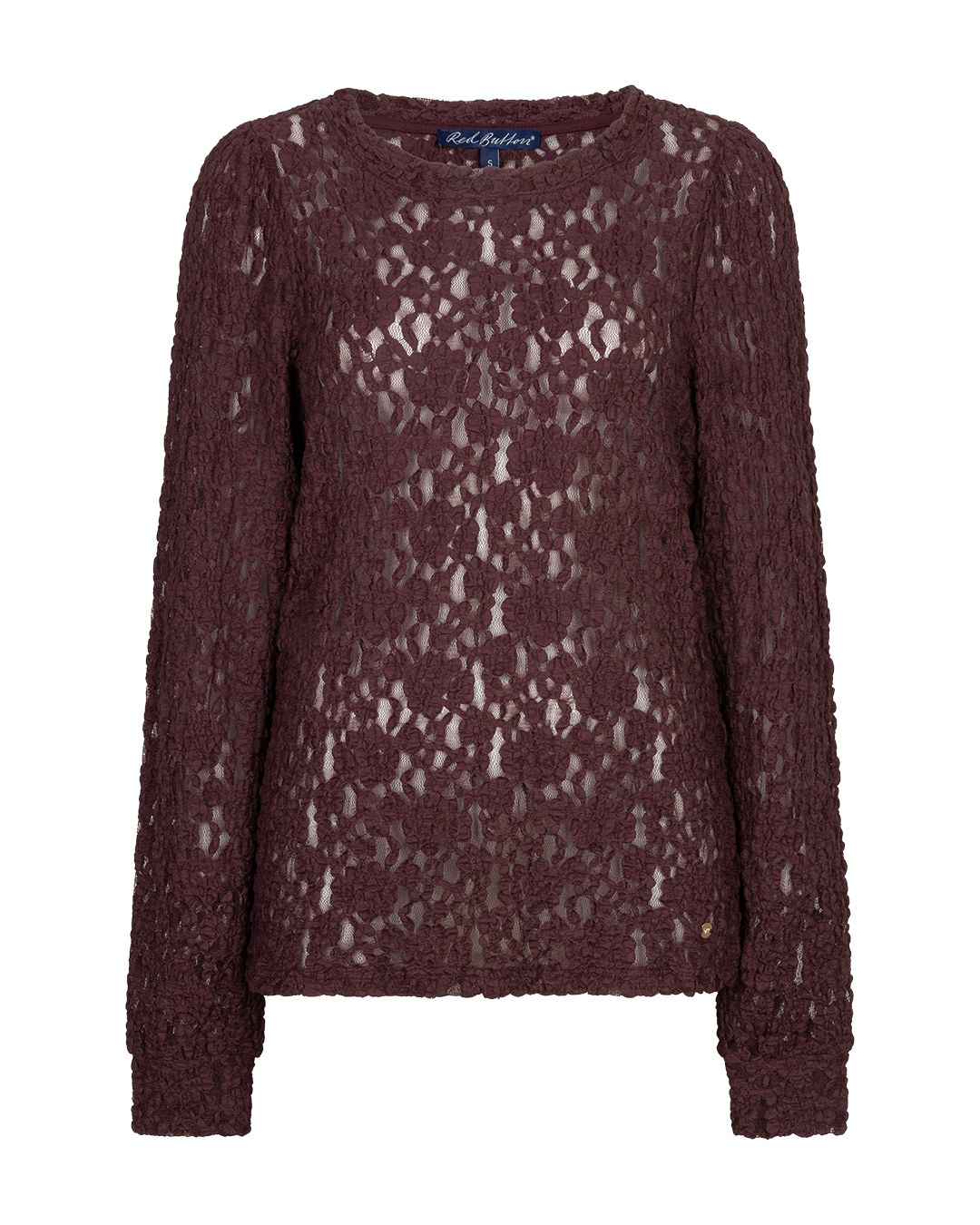 RED BUTTON kanten shirt