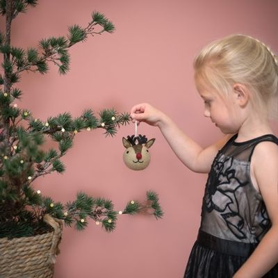 Sjaal met verhaal - Kerstbal rendier