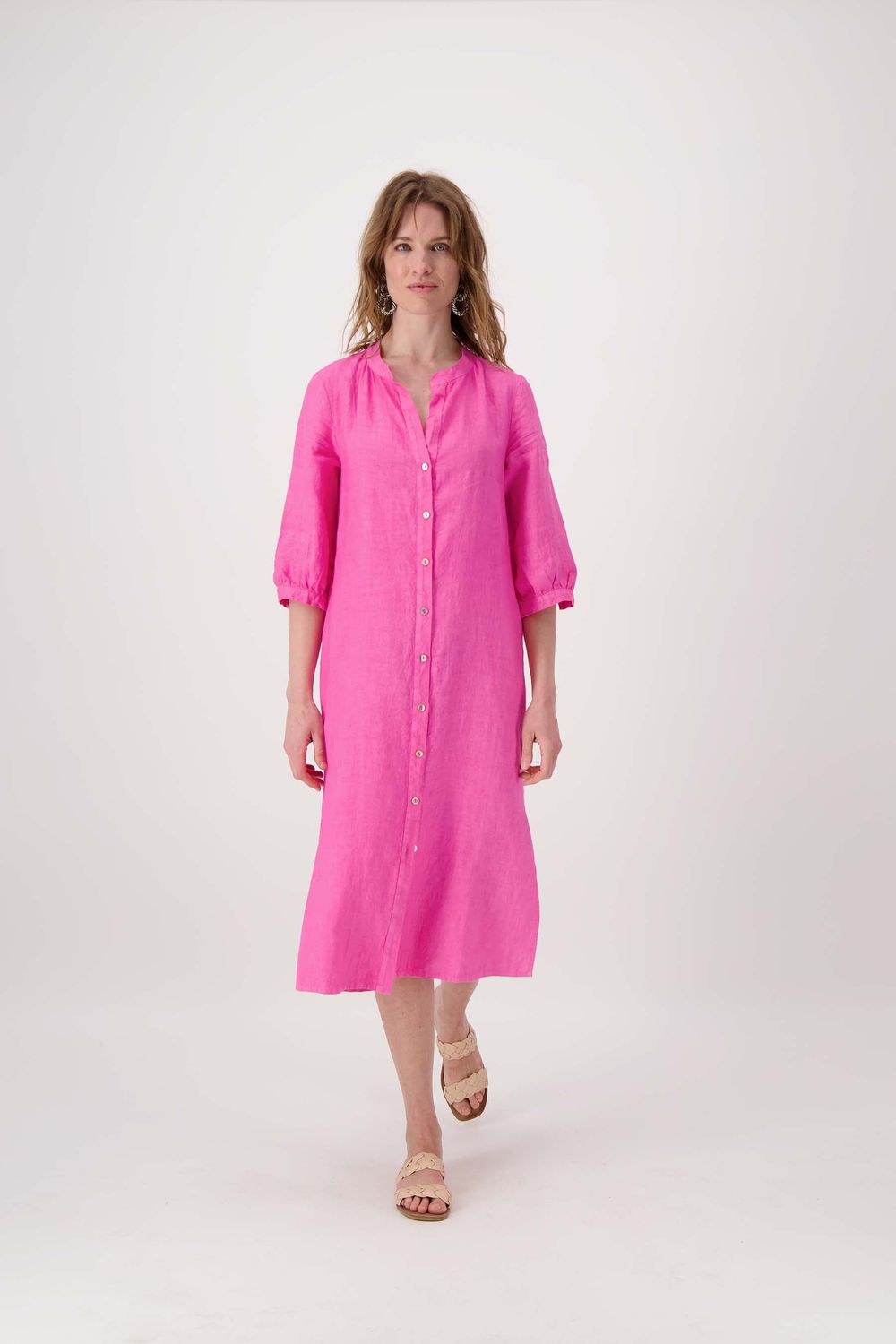 ZUSSS 0301-098 linnen jurk rose