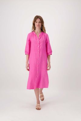 ZUSSS 0301-098 linnen jurk rose