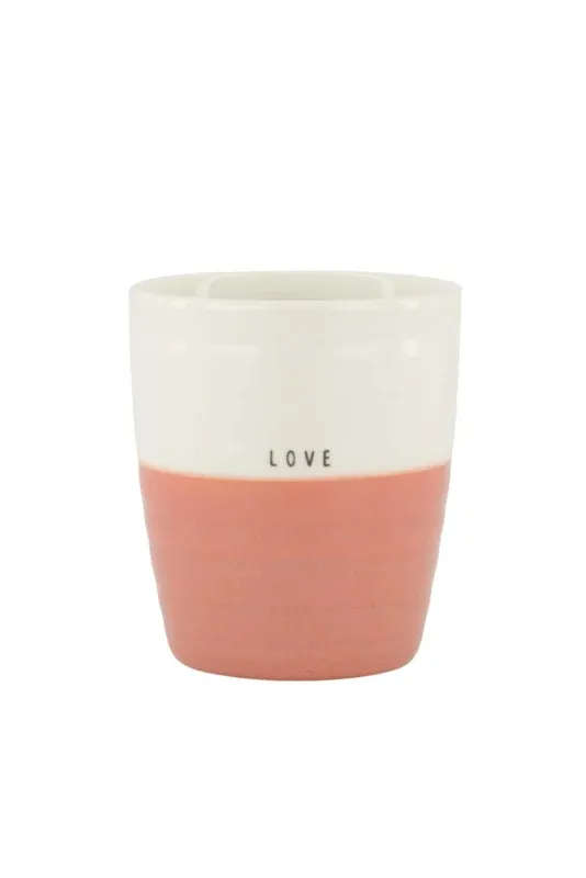 ZUSSS 0703-188 koffiemok love wit/oudroze