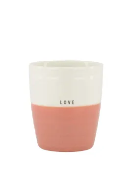 ZUSSS 0703-188 koffiemok love wit/oudroze