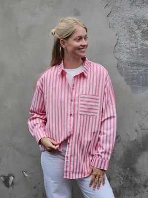 Aline - blouse streep - roze