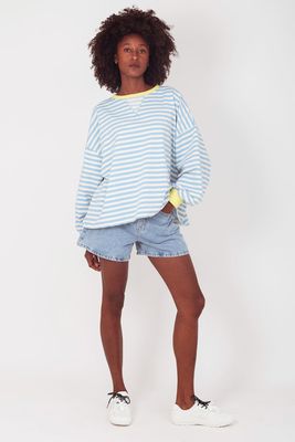 Aline -striped sweater - bleu
