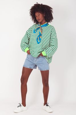 Aline - striped sweater - green