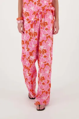 Zusss 0303-068 broek bloem oranje met rose