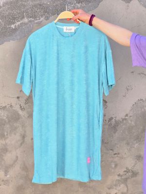 Aline - jurk badstof turquoise