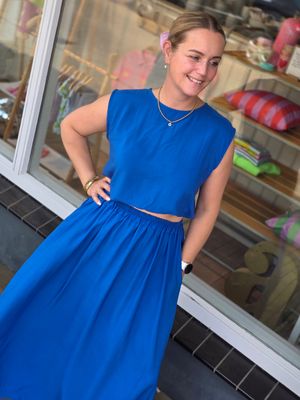 Aline - set: rok en top kobalt