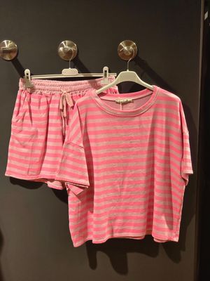 Aline - striped set roze/pink