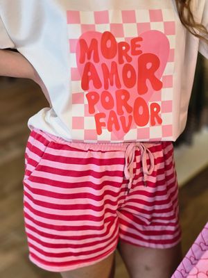 Aline - short streep rood/rose
