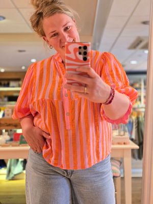Aline - blouse streep oranje streep