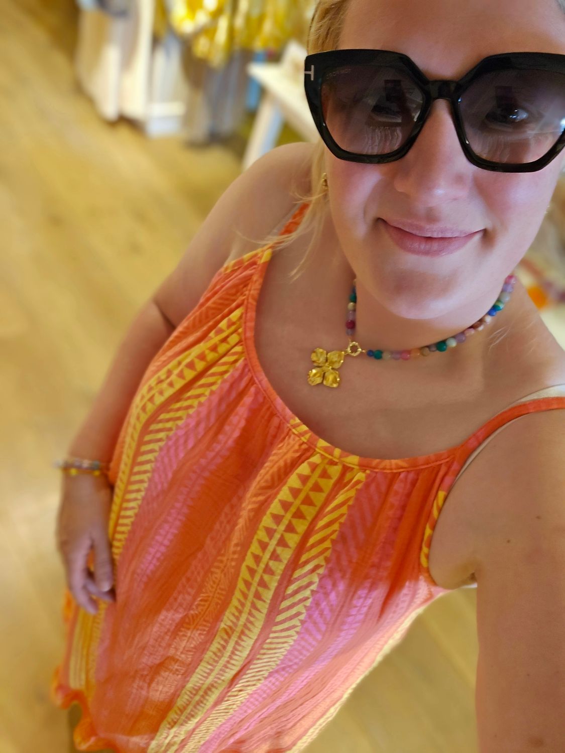 Aline - spaghetti jurk aztec