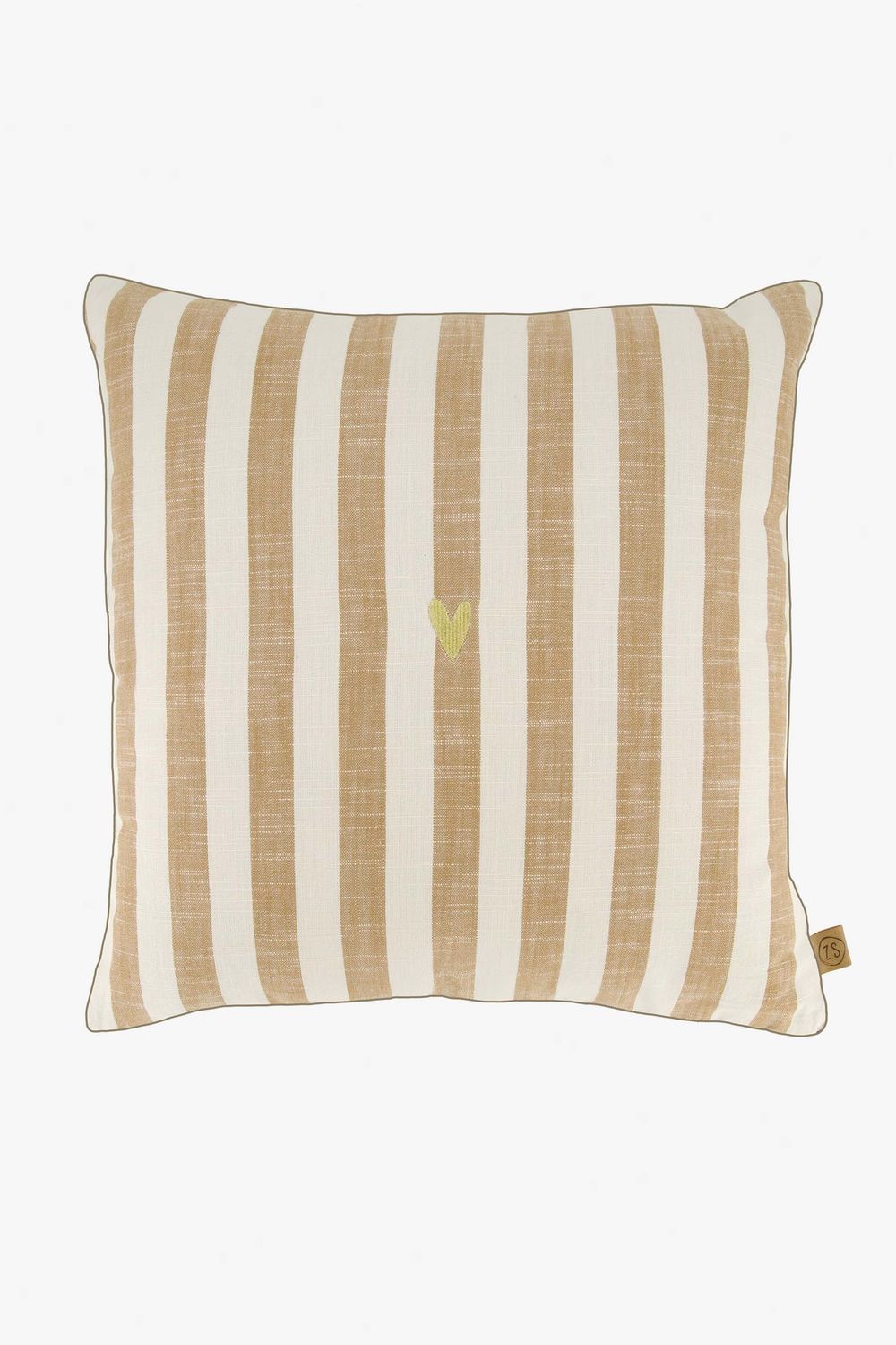 ZUSSS 0101-334 kussen zand / camel  streep met hartje