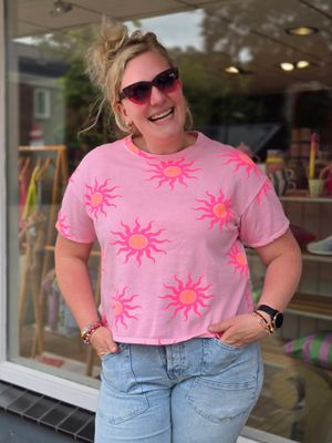 Aline - sweattop zon rose