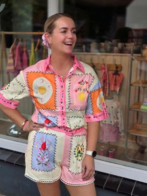 Aline - set blouse en short in rose