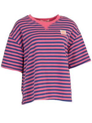 Aline - t-shirt blauw/rose streep