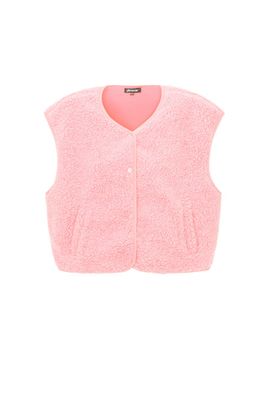Aline - teddy gilet rose