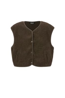 Aline - teddy gilet darkbrown