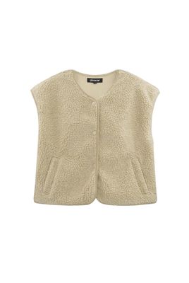 Aline - teddy gilet beige