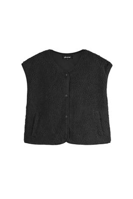Aline - teddy gilet zwart
