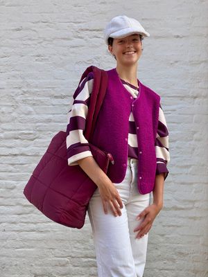 Aline - tas doorgestikt bordeaux