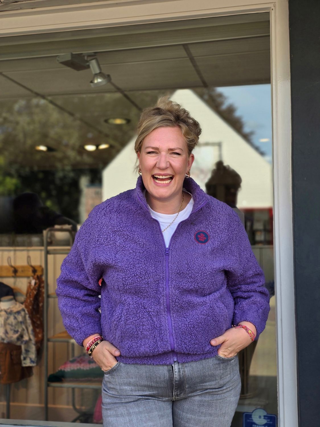 Aline borgvest Roos Paars