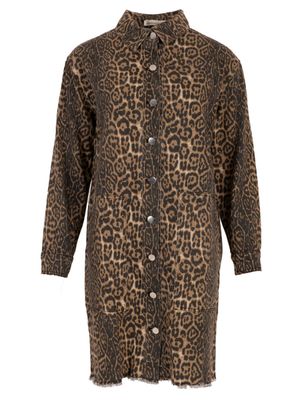 Aline - leopard denim dress