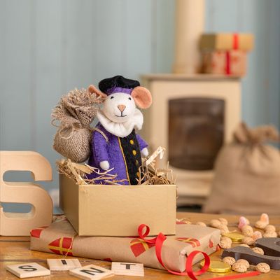 Sjaal met verhaal - Muis Pietermuis paars