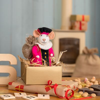 Sjaal met verhaal - Muis Pietermuis fuchsia