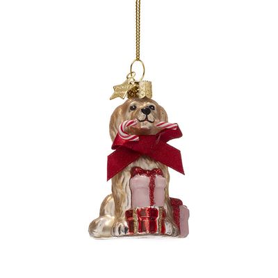 Vondels - Ornament cockapoo dog with candy cane