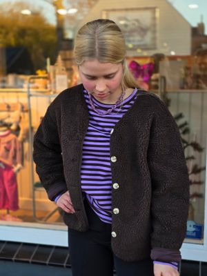 Aline - teddy jacket donkerbruin