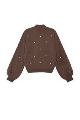 Aline - hearts trui brown/gold