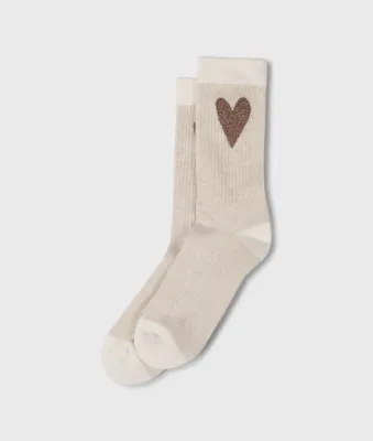 10DAYS socks heart 20-936-6201 soft white melee